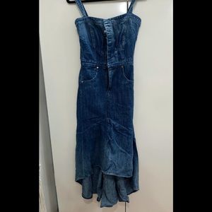 Sleeveless button up jean dress